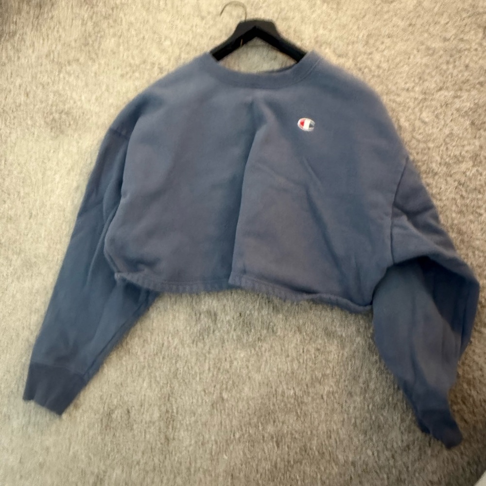Champion Vintage Cropped Blue Crewneck Sweatshirt